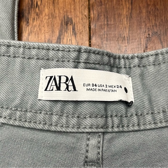 Zara Light Gray green Denim Jeans - Picture 3 of 5